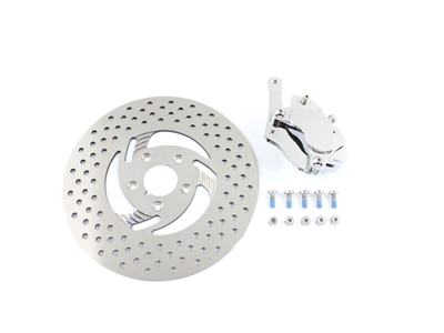 Chrome Front Caliper and 11-1/2" Disc Kit