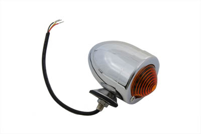 Chrome Bullet Marker Lamp Amber 3 Wire Type