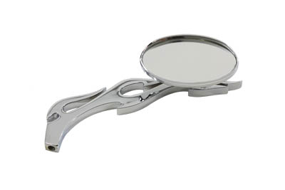 Oval Mirror with Billet Flame Stem, Chrome