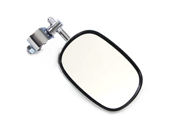 Rectangle Mirror with Clamp On Stem, Chrome