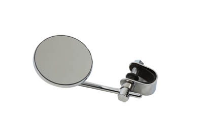 3" Round Mini Mirror with Clamp On Stem, Chrome