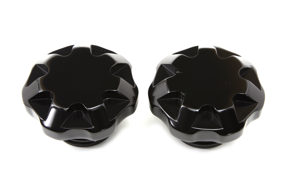 Solid Black Tech Style Gas Cap Set Vented and Non-Vented