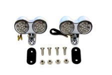 Chrome Oval Tail Lamp Assembly Red and Amber LED (image for) Chrome Oval Tail Lamp Assembly Red and Amber LED