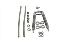 Dual Tube Oil Cooler Kit Chrome (image for) Dual Tube Oil Cooler Kit Chrome