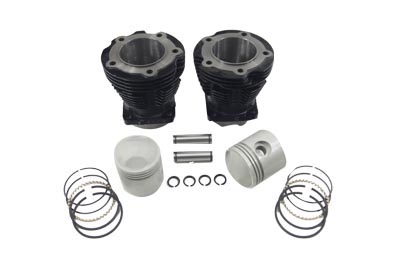 Replica 61" Knucklehead Cylinder Set Black - Click Image to Close