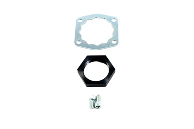 Front Belt Drive Lock Plate and Nut Kit - Click Image to Close