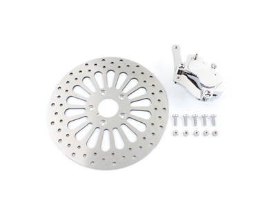 Chrome Front Caliper and 11-1/2" Disc Kit - Click Image to Close