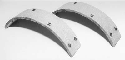 Rear Brake Shoe Linings with Rivets - Click Image to Close