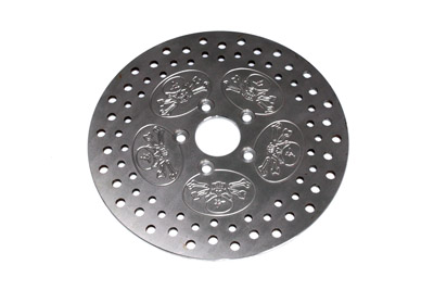 11-1/2" Rear Brake Disc Skull Design Stainless Steel - Click Image to Close
