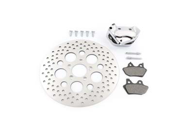 Chrome Front 4 Piston Caliper and 11-1/2" Disc Kit - Click Image to Close