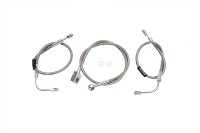 Stainless Steel Front Brake Hoses 30-1/2" and 20" - Click Image to Close