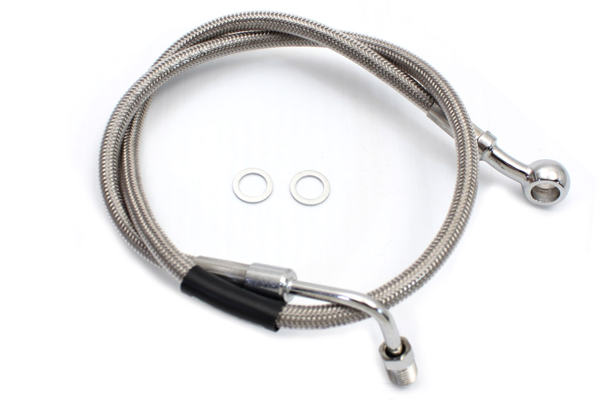 Stainless Steel 28" Front Brake Hose - Click Image to Close