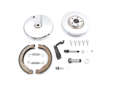 Front Brake Backing Plate Kit Right Side Chrome - Click Image to Close