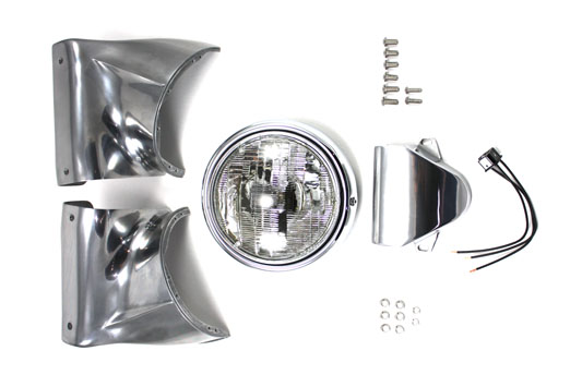 7" Headlamp Cowl Kit, Polished - Click Image to Close