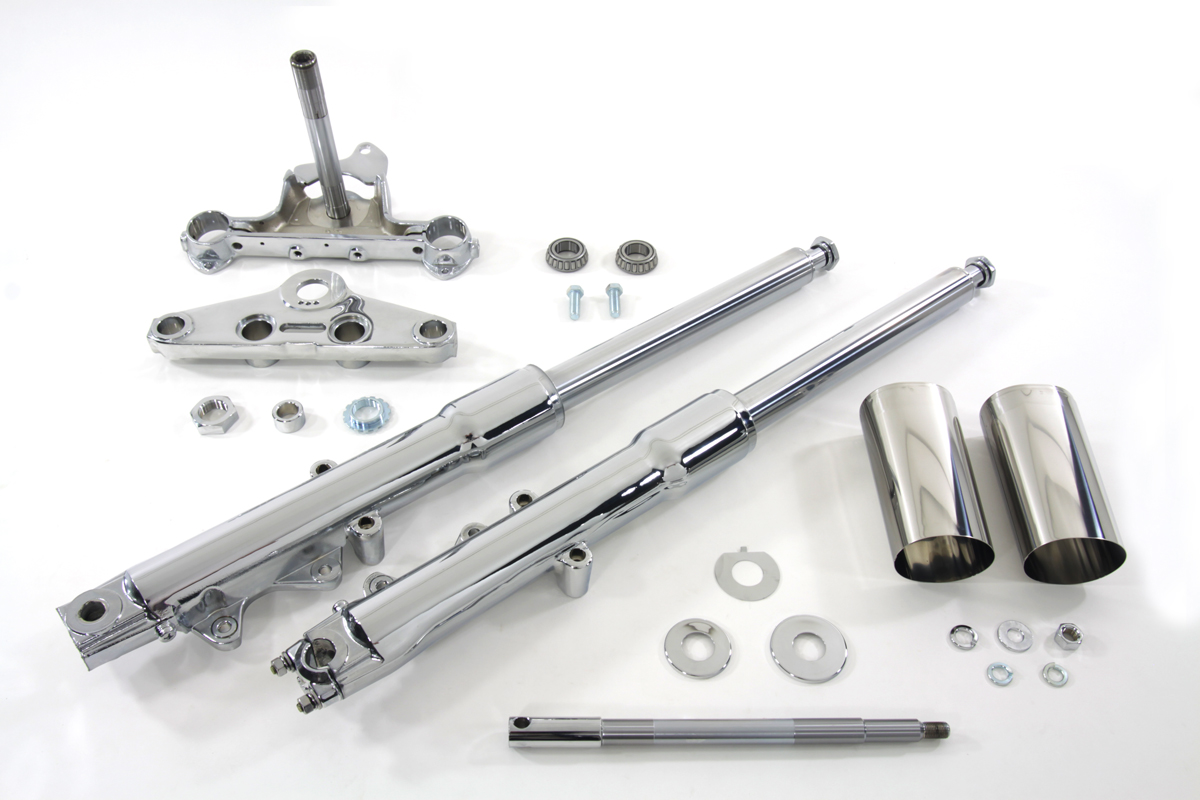 41mm Fork Assembly with Chrome Sliders Stock Length - Click Image to Close