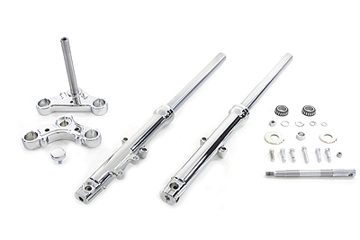 39mm Fork Assembly with Chrome Sliders Single Disc - Click Image to Close