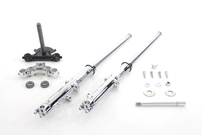 35mm Fork Assembly with Chrome Sliders Dual Disc - Click Image to Close