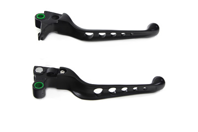 Drilled Hand Lever Set Black - Click Image to Close