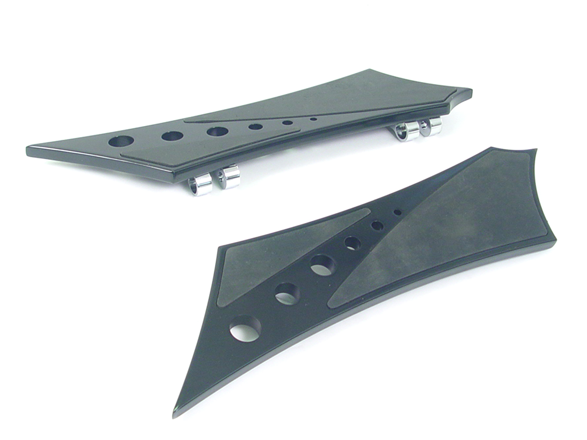 Driver Black Tribal Drilled Footboard Set - Click Image to Close