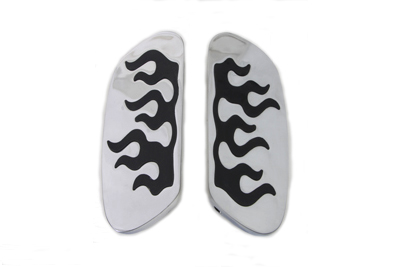 Passenger Footboard Set with Flame Design - Click Image to Close