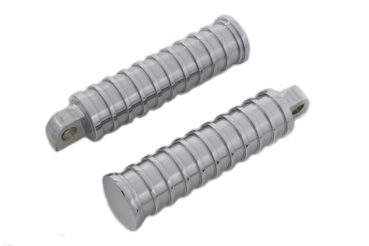 Chrome Light Grooves Footpeg Set - Click Image to Close