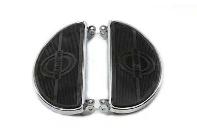 Driver Chrome Footboard Set with H-D Logo - Click Image to Close