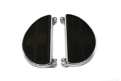 Driver Chrome Footboard Set with Half Moon Shape - Click Image to Close