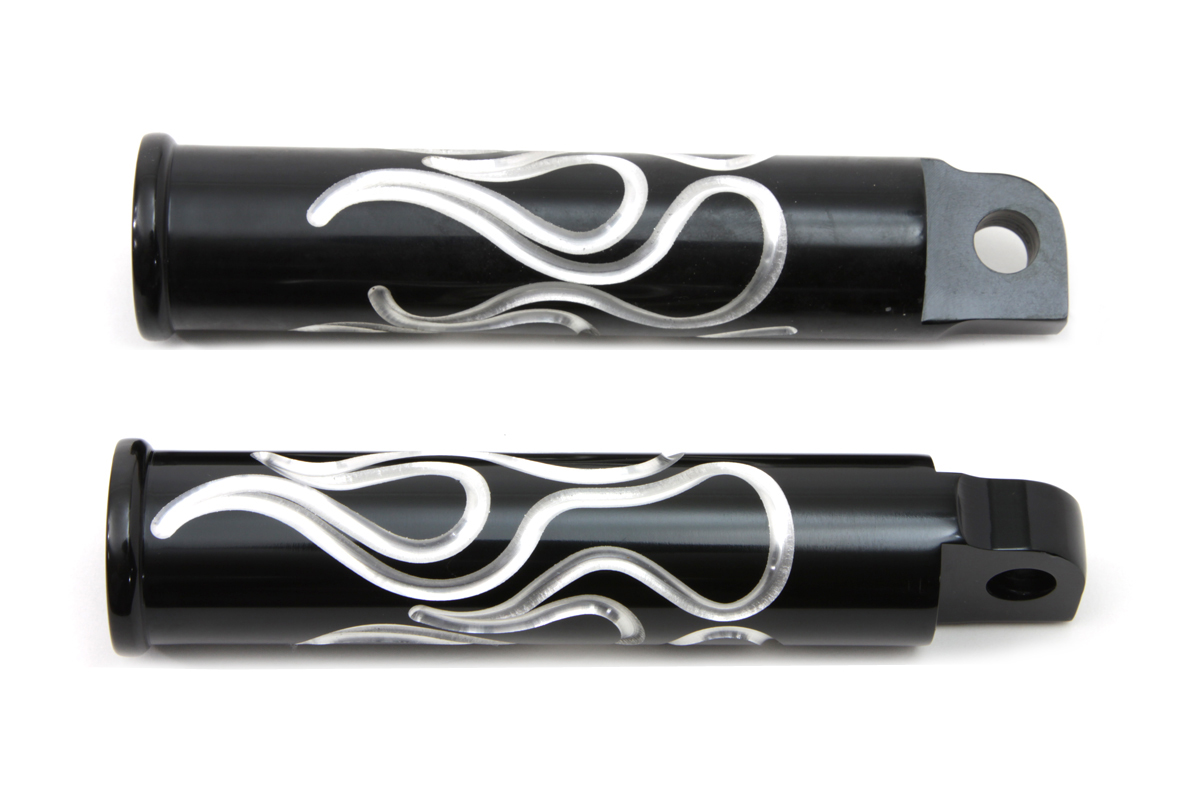 Black Flame Style Footpeg Set - Click Image to Close