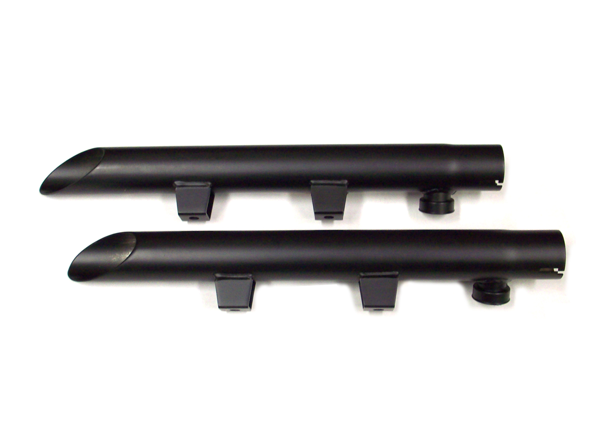 Black Drag Pipe Exhaust Extension Set - Click Image to Close