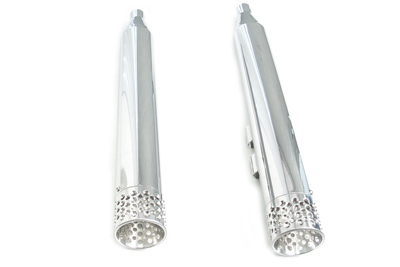 Muffler Set with Chrome Shooter Style End Tips - Click Image to Close