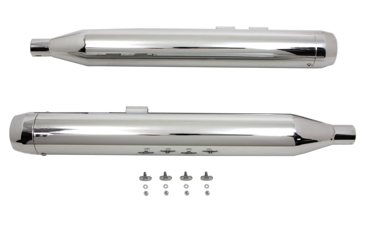 Chrome Muffler Set with Short Tapered End Tips - Click Image to Close