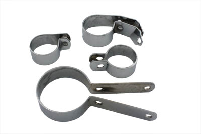 Exhaust Pipe Clamp Set Chrome - Click Image to Close