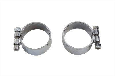 Chrome Wide Exhaust Clamp Set - Click Image to Close