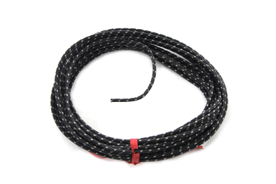Black 25' Cloth Covered Wire - Click Image to Close