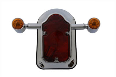 Wide Tombstone Tail Lamp Assembly Chrome - Click Image to Close