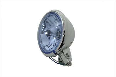 5-3/4" Round Blue Faceted Headlamp Assembly - Click Image to Close