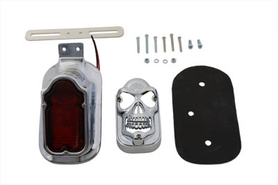 Chrome Skull Grill Tombstone Tail Lamp - Click Image to Close
