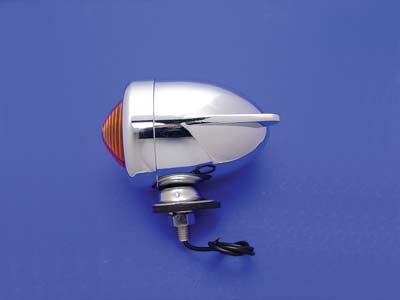 Chrome Bullet Amber Marker Lamp 2 Fin - Click Image to Close