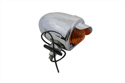 Bullet Style Amber Marker Lamp With Visor - Click Image to Close