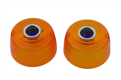 Turn Signal Amber with Blue Dot Lens Set - Click Image to Close