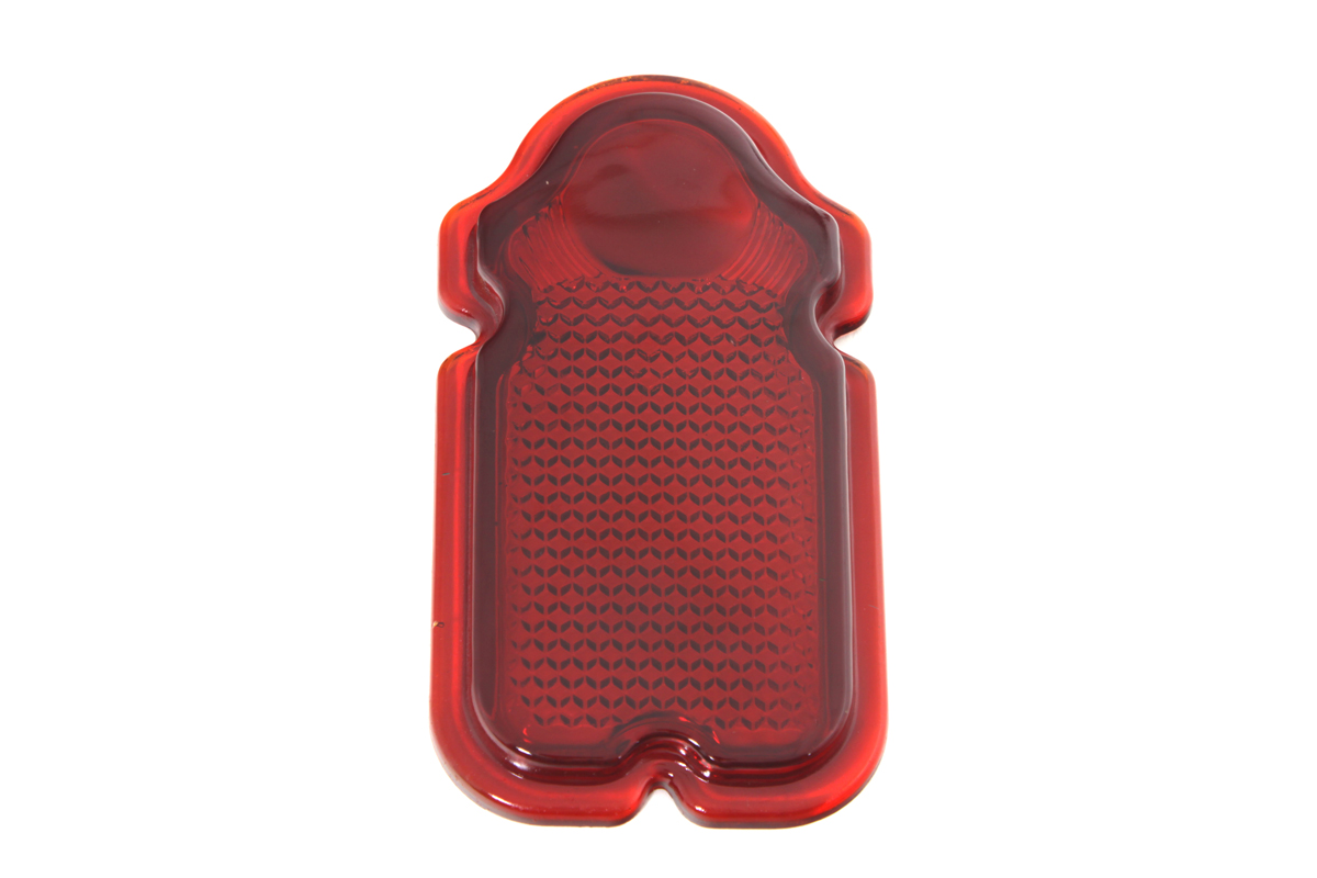 Red Glass Tombstone Tail Lamp Lens - Click Image to Close