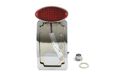 Chrome Tail Lamp Assembly With Oval Lamp - Click Image to Close