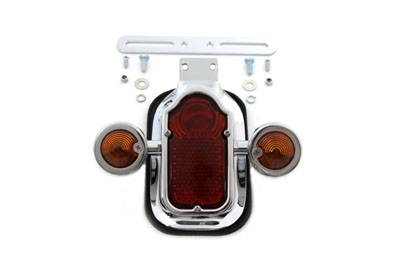 Chrome Tombstone Tail Lamp Assembly - Click Image to Close