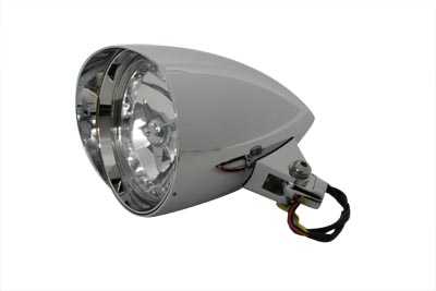 5-3/4" Chrome Missile Style Headlamp - Click Image to Close