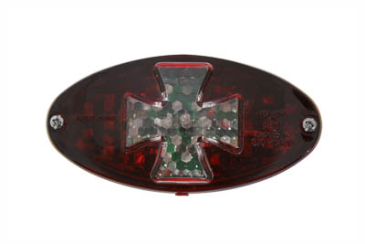 Oval Tail Lamp with Maltese Inset Red - Click Image to Close