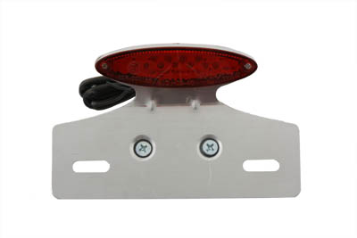 Chrome Mini Cateye Tail Lamp Red Lens - Click Image to Close