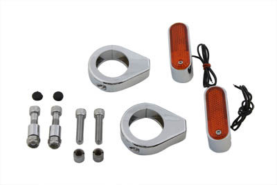 Turn Signal Kit Front with 39mm Fork Clamps - Click Image to Close