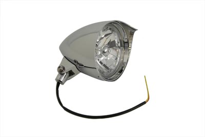 5-3/4" Round Headlamp Tear Drop Style Chrome Billet - Click Image to Close