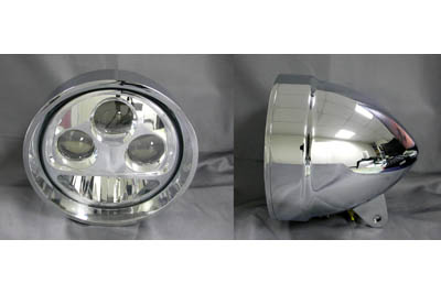 5.75" LED Headlamp Assembly Chrome - Click Image to Close