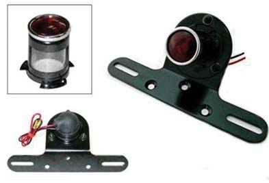 Black 1" Round Tail Lamp - Click Image to Close